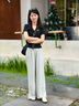 蕉内【赵露思同款】凉皮305Cool女士休闲裤凉感防晒透气显瘦阔腿裤 【常规版】海沫绿 M 实拍图