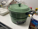 摩飞电器（Morphyrichards）多功能锅一锅多用 电锅炒菜一体不粘锅 分离式电炒锅电煮锅小电锅 鸳鸯电火锅料理锅 3L 清新绿（标配深煮锅+鸳鸯盘） 实拍图