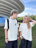 MDlila《两件装》情侣装夏季衣服短袖t恤套装一男一女宽松上衣班服定制 男白+女白-两件装 XL 男+女M 实拍图