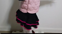 艾舞戈 儿童拉丁舞蹈服装半身裙子幼儿国标舞服女童练功服拉丁舞裙 黑+玫红-带内裤 L （身高120-140cm） 实拍图