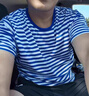 七匹鲨 海魂衫男短袖条纹t恤 男装加肥加大码蓝白条纹海魂衫男 XXL 实拍图