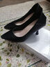 贞喜气法式尖头细跟单鞋女黑色软皮高跟鞋舒适气质百搭职业工作鞋礼仪 黑色 6cm 36 后跟可踩 实拍图