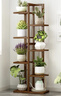 丝竹阁花架置物架阳台落地式创意客厅多肉实木多层网红花盆靠墙绿萝架子 茶色-七层【全楠竹 承重强】 实拍图