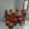 质道 红木家具 非洲花梨（学名：刺猬紫檀）实木餐桌椅组合新中式餐厅带转盘餐台饭桌 预付选项 单拍不发 款清发货 实拍图