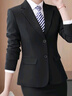 特洛曼黑色西装套装女职业装正装面试正装大学生工作服西服外套两件套 实拍图