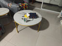 赛杉茶几客厅沙发小户型创意家用轻奢高级感圆形小圆桌阳台茶台茶桌子 70cm+50cm溪水云石色金架 实拍图