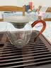 容山堂禾器玻璃公道杯带茶漏耐热公杯泡茶分茶器茶海高档功夫茶具配件 琥珀小号纯钛斗笠茶漏套装 250ml 实拍图