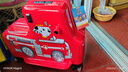 汪汪队立大功（PAW PATROL）儿童行李箱可坐可骑旅行箱男孩拉杆箱女孩宝宝可坐骑小孩登机箱 毛毛消防车红色 20英寸 实拍图