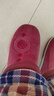 回力棉拖鞋男秋冬季灯芯绒居家鞋女中国风防滑家用情侣款加绒保暖拖鞋 皮红 40-41 【标准码】 实拍图