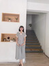 革曼孕妇装夏装连衣裙2025新款大码宽松夏季裙子时尚套装洋气时髦长裙 灰色 XL(建议130-150斤) 实拍图