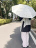 左都（ZUODU）太阳伞防晒防紫外线超轻小巧便携防晒女黑胶晴雨两用口袋遮阳伞 【云朵白-布套款】烫金爱心伞面+超强复合防晒面料 实拍图