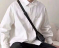 星禾莱美式重磅长袖衬衫男秋季纯棉感休闲纯色翻领衬衣复古外套 白色 L 115-138斤 实拍图
