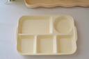 佩尔森陶瓷分格餐盘大人家用减脂月子餐分隔食堂孕妇儿童早餐分餐盘餐具 【奶油色】五格分餐盘-升级款 实拍图