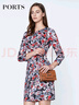 PORTS宝姿商场同款 春夏新品女装圆领花色印花修身连衣裙LN8D223HPP028 黑色印花 L (8) 实拍图