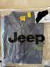 吉普（JEEP）长袖T恤男士秋冬季polo宽松休闲打底衫衣服男装 灰蓝 3XL 实拍图