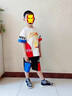 皮尔卡丹（pierre cardin）童装男孩穿的4-14岁儿童装夏装2025新款短袖套装衣服6中大童街舞 黑色(上衣+裤子) 150 建议身高1.4米左右60-75斤 实拍图