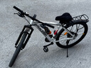 兰令 山地自行车成年人男女变速油碟刹减震前叉越野骑行代步赛车 27速-石英白【铝架+线碟+减震前叉】 26英寸(160-180cm身高) 实拍图