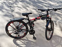 凤凰（Phoenix）可折叠山地车自行车成人男女新款式学生12到18岁变速越野软尾单车 折叠双避震【密封全轴承】铝架/十刀轮肖灰 26寸-30速【身高158-188cm】 实拍图