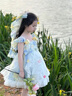 G.DUCKKIDS女童夏季洛丽塔花仙子裙子宝宝公主裙超萌网纱裙生日礼服蓬蓬裙潮 裙子+拖尾＋头饰＋袜子 130 尺码7~8岁【120-130cm】 实拍图