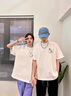 MDlila《两件装》情侣装夏季衣服短袖t恤套装一男一女宽松上衣班服定制 男白+女白-两件装 XL 男+女M 实拍图