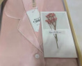 珊目尔（SMR）【重磅可外穿】真丝睡衣男女长袖两件套情侣款6A级100%桑蚕丝套装 藕粉色红边【女款19姆米重磅】 XL 实拍图