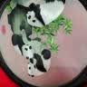 铄雅蜀绣熊猫双面绣摆件鸡翅木半龙头刺绣屏风中国特色礼物送老外礼物 步步高升-如意手工双面绣(京东快递) 实拍图