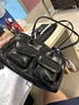 梵昇昱单肩包女包轻奢复古学院风大容量方包大学生百搭腋下包单肩手提包 单肩手提腋下波士顿包【黑色】 实拍图