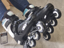 乐秀（ROADSHOW）轮滑鞋儿童专业可调滑冰鞋男女童初学者轮滑鞋3-6-12岁RX1S溜冰鞋 【锁轮款】黑色单鞋送礼包 L 大码(36-39适合8岁+) 实拍图