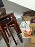 坤奉家用实木餐桌板凳客厅软包凳梳妆台矮凳可叠放简易凳子简约木凳 胡桃色-全实木款【升级加粗加厚】 实拍图