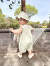 wua·wua婴儿衣服夏季薄款0-12个月女宝宝连体衣套装公主款哈衣外出夏装 薄荷绿+发带+三双袜+花儿帽子 80cm （适合9-12月 体重16-20斤） 实拍图