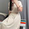 欧迪惠雪纺连衣裙女夏季2025年新款森系收腰显瘦裙子女装夏天气质小个子 杏色 S 实拍图