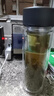 天喜（TIANXI） 水杯玻璃杯大容量杯子家用便携男女办公泡茶杯随手茶水分离杯 黑色420ml 实拍图