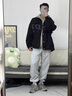迪伽达美式牛仔外套男时尚新款潮牌复古港风工装休闲宽松痞帅重磅夹克男 CXPF-3788黑色 常规 XL 【100-110斤】 实拍图
