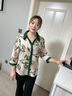 俞兆林妈妈夏装洋气衣服T恤中老年女装春秋款衬衫40 50岁夏季衣服60大码 绿色上衣+黑色裤子 XL 建议105-120斤 实拍图