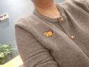 罗蒙（ROMON）开衫女针织衫女2025秋季宽松刺绣毛衣小个子针织外套红色上衣女 灰色 L 实拍图