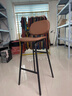 虞萌馨迪北欧吧台椅高脚凳家用靠背吧凳现代简约咖啡店酒吧椅高脚椅高吧凳 75高度(棕色坐垫)促销款 实拍图