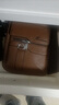 袋鼠真皮质感单肩包男士包包竖款大小号男包商务休闲韩版斜挎包背包男 大号棕色【大容量超划算】jd 实拍图