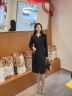 AD早春新款2025职业西装连衣裙两件套女时尚通勤西服正装套装 黑色连衣裙 S 晒单实拍图
