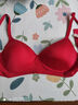 金三塔真丝无钢圈文胸里外100%桑蚕丝舒适性感内衣文胸 大红-薄杯有背勾 2XL 实拍图
