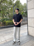 罗蒙凉感冰丝短袖t恤衫男士夏季新款翻领POLO高端上衣半袖爸爸送父亲 藏青色 【单件装】 L (175) （适合130-140斤） 实拍图