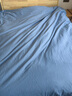 海澜之家（HLA）床上三四件套纯棉水洗棉麻裸睡亲肤床上用牛奶绒床单床笠被套被罩 【速干不缩水】A类裸睡-高蓝拼灰 加大 床单款 四件套 被套220*240cm 实拍图