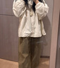 无印良品（MUJI）女式 法兰绒 抽褶罩衫 美拉德风纯棉衬衫 女士衬衣内搭冬季款 原色 L 165/88A 实拍图