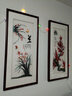 紫腾随轩梅兰竹菊苏绣挂画新中式客厅沙发背景墙装饰画餐厅中国风壁画刺绣 梅兰竹菊 39*84cm*4CM(有机玻璃） 实拍图