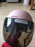 认证国标电动车加厚头盔夏季防晒四季通用男女士半盔摩托车安全帽 新国标【粉色+长款防晒茶色镜片 实拍图