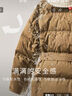 茵曼冬女装新款休闲羊羔毛翻领落肩时尚宽松鸭绒九江羽绒服轻暖外套 咖啡色 M 实拍图