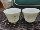 极素茶杯德化羊脂玉功夫茶具小茶杯白玉陶瓷泡茶杯子薄胎白酒杯带字禅意家用客厅个人品茗杯主人杯单杯 金字执手杯-知足 实拍图