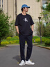 Calvin KleinJeans25春夏男女情侣休闲ck字母纯棉落肩袖宽松短袖T恤4RAB823 UB1-太空黑 XL 实拍图