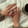 7件套戒指女时尚个性轻奢小众设计ins风潮冷淡风欧美素圈尾戒 M1266【戒指金色七件套】 开口可调节 实拍图