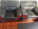 天赐辰办公室商务沙发会客老板洽谈休息真皮三人位午睡办公沙发茶几组合 单人+双人+三人+1.3米功夫茶几 定制接触面真皮 实拍图