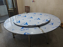 304不锈钢圆桌折叠圆餐桌家用大圆桌带转盘吃饭桌子圆形加厚10人 304#2米圆桌+1.4转盘特厚 实拍图